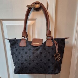 NWOT Call It Spring Grey Bag with Black Hearts